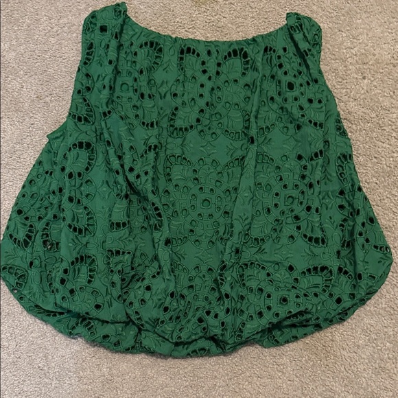 Ann Taylor Emerald Green Eyelet Blouse - Picture 6 of 6